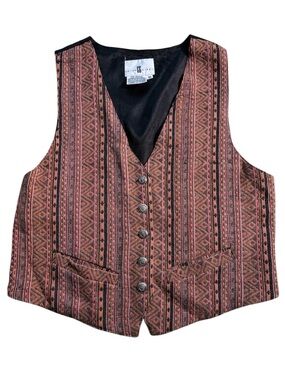Cotton Ginny Vintage 1980s Women’s Tribal Print Vest Size Medium